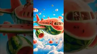 The airplane flying in the sky transformed into a dragon🥱🤗🤗😄#airplane #watermelonairplane #viral