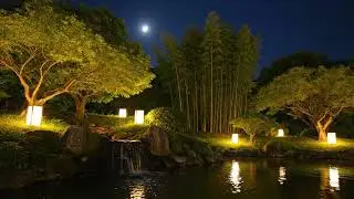 Soothing Night Sounds | Zen Garden Water, Candlelight & Lotus Flowers for Deep Sleep & Healing