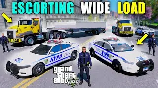 GTA 5 NYPD Highway Patrol Escorting Oversize Load In Liberty City Mod