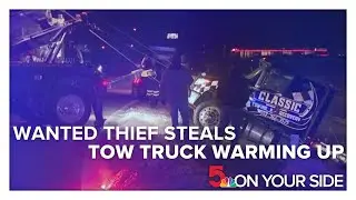 Wanted thief steals idling tow truck, leaves it in north St. Louis County ditch