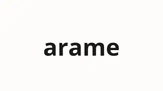 How to pronounce arame | 荒目 (Rough in Japanese)