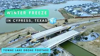 Winter freeze in Cypress, Tx - January 15th, 2024 - Drone footage of Towne Lake Cold Front