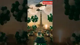 Helicopter release million of balloon on Minar Pakistan and cars #pakistan #independence day