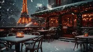 Snow Falling on London Cafes❄️Smooth Jazz Music for Work, Relaxation, and Study☕