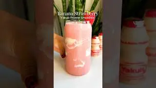 Banana Strawberry Yakult Probiotic Protein Smoothie #probiotics #drink #smoothie#recipe #easy
