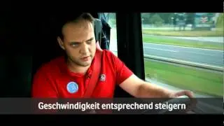 Eco-Driving das hei&szlig;t &ouml;konomische Lkw-Fahrweise - losfahren und bremsen