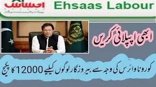how to Apply /registered Ehsaas Labour program.2020