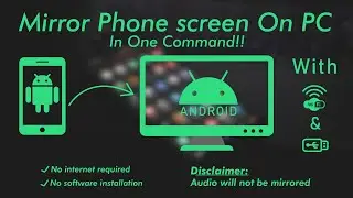 How to mirror Phone Screen on PC Just in One command || WIFI and USB || In [Urdu-Hindi]