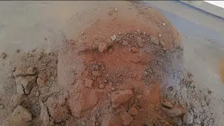 Brown grirty dry floor full tub crumbling asmr