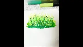 Overdetailed painting technique of flower and grass! Keep it to paint it step by step! #LearningDra