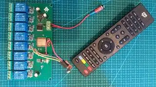 how to control a 8-channel relay via remote control  using an ESP8266