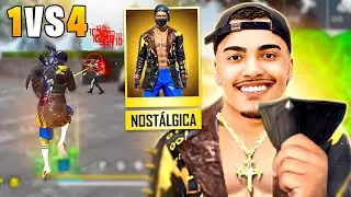 JOGUEI SOLO VS SQUAD COM A ROUPA NOSTÁLGICA DE 2019 E LIMPEI O MAPA - FREE FIRE