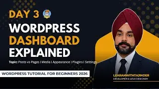 WordPress Dashboard Explained for Beginners Step by Step Guide #learnwordpress  @learnwithtajinder