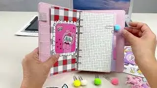 A6 Notebook Binder, Mini Pocket, DIY 6 Ring, Refillable Cover Set with Blank Papers#schoolsupplies