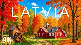 Autumn in Latvia 4K 🍁 Baltic Forest, Quiet Lake and Ancient Town Filled with Autumn Colors