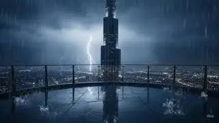 Rain & Thunder on Top of Burj Khalifa &ndash; Seamless Night ASMR Loop