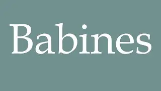 How to Pronounce ''Babines'' Correctly in French