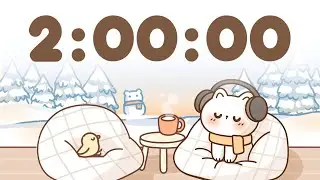 2 Hour Timer 🐱 2 Hr Study Timer for Classroom Focus