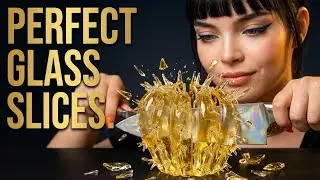 ASMR Glass Cactus Slicing | Crystal Clear Visuals & Satisfying Crunch
