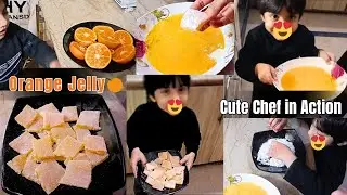 Cute Chef in Action 👦 | Easy Homemade Orange Jelly Recipe | Kids Cooking Vlog 