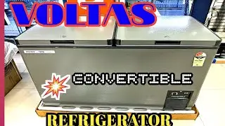 CONVERTIBLE DEEP FRIDGE 💓 VOLTAS 320 L DOUBLE DOOR GREY HARD TOP FREEZER CF HT 320