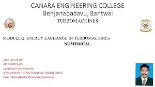 VTU TM 18ME54 M2 L5 Numerical on Energy exchange in turbomachines