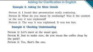 Asking for Clarification in English