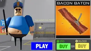 BARRY'S PRISON RUN! (OBBY) BATON BATTLES EVENT - Use 35K Coins to Unlock New Item BACON BATON