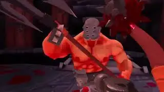 Fighting a crab. Gorn