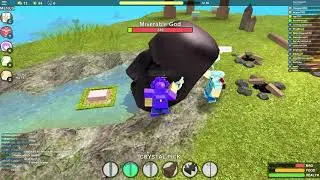 MINING THE MISERABLE GOD!/Roblox Booga Booga