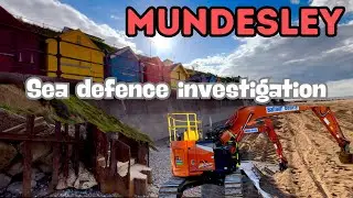 Mundesley sea defence work landslides  changes walk tour north Norfolk coastal erosion damage
