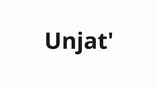 How to pronounce Unjat' | Унять (Calm down in Russian)