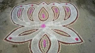 Roller || Lotus Rangoli || muggulu || 36