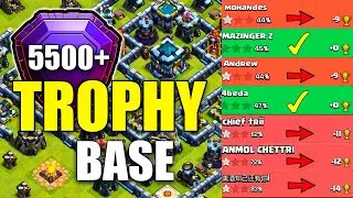 TH13 LEGEND LEAGUE TROPHY BASE WITH REPLAYS | SO MANY 1 STARS AT 5500+ | TH13 TROPHY BASE LINK | COC
