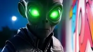 Alien painting Graffiti Art