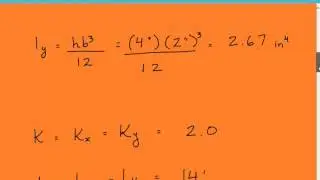 Buckling Load for Fixed Free Wood Column, Mechanics of Materials Column Buckling Example 4