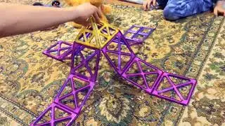 Опыты с магформерс  tricks Magformers конструктор на магнитах 매그넘 складываем машинки и домик 魔法使い