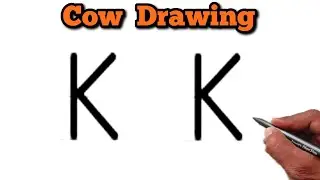 🐄 How to Draw a Cute Cow from Letters KK | Easy Drawing Trick for Beginners