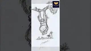 create stunning hanging ape drawing #ape #draw  #theartslices #shorts