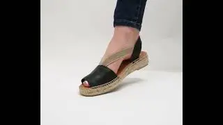 Toni Pons ETNA Ladies Leather Espadrille Sandals Black | Shuperb&trade;