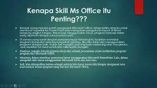 Pentingnya Skil Ms.Office bagi Dunia Kerja