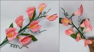 How to Make Pea Flower with Crepe Paper | DIY SmirchS Crafts