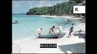 1970s Mustique, Grenadines, Sailing Trip to Island, Luxury Holiday, 16mm