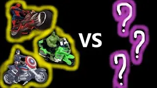 Spider man, captain america and hulk on a motorcycle Sound variations in 44 seconds