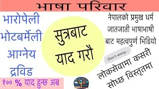 भाषा परिवार॥याद गर्ने तरिका॥सुत्रैसुत्र|different types of languages ||gk||loksewa tayari in nepal||