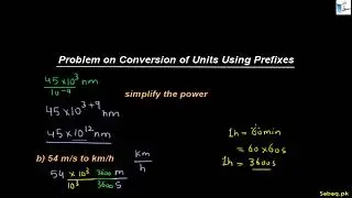 Problem on Conversion of Units Using Prefixes, Physics Lecture | Sabaq.pk
