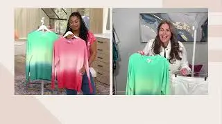 Denim & Co. 100% Cotton Dip-Dye Long-Sleeve Sweater on QVC