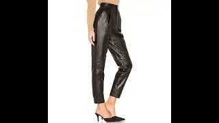 Women Great Look Black Leather Trousers Pants | 100% Genuine Leather | ClamentCustomLeather