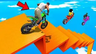 SHINCHAN AND FRANKLIN TRIED THE IMPOSSIBLE GIANT ZIGZAG STAIRS PARKOUR CHALLENGE GTA 5