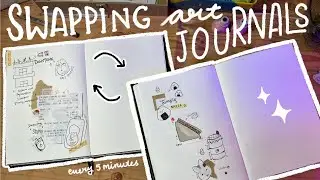 Swapped our sketchbooks every 5 mins challenge Switching Art Journals with ​⁠@creations.workspace